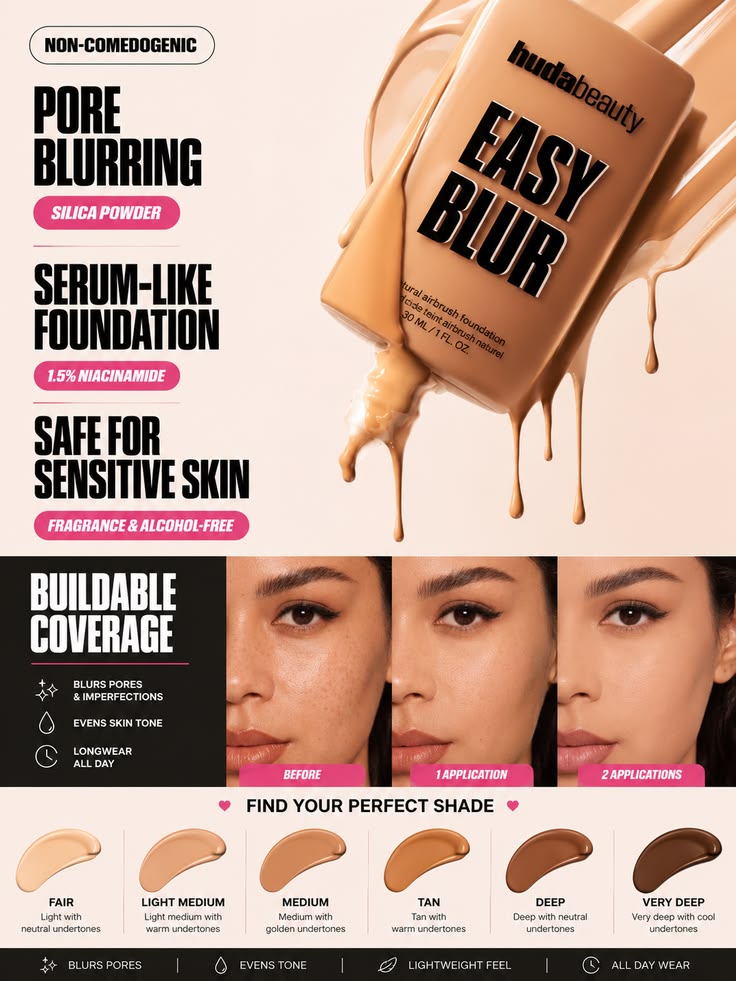 Easy Blur Natural Airbrush Foundation with Niacinamide