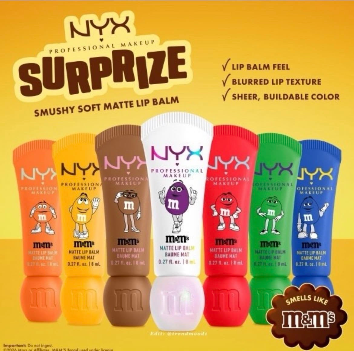 M&M'S SMUSHY SURPRIZE MATTE LIP BALM limited edition